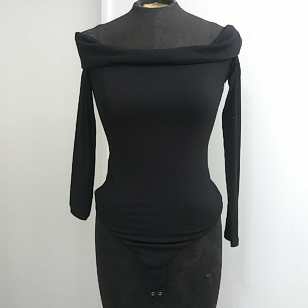 Black off shoulder bodysuit